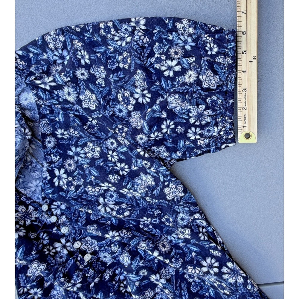 Old Navy Floral Maxi Dress Women's Medium BluePuff Sleeve Boho Cottagecore NWT - Picture 6 of 15